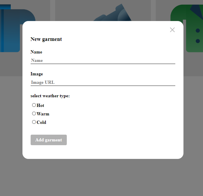 Modal with form image
